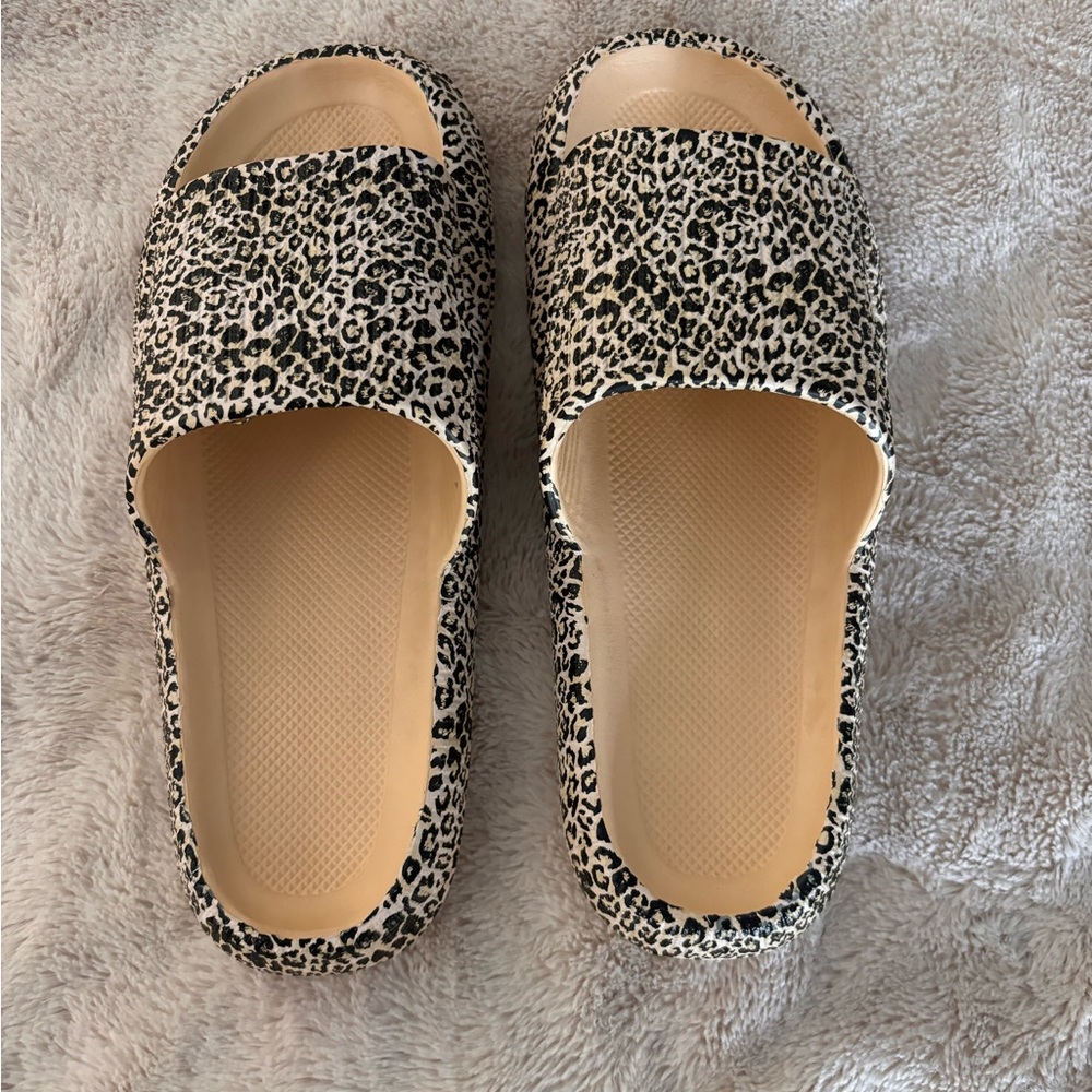 SHEIN cheetah slides